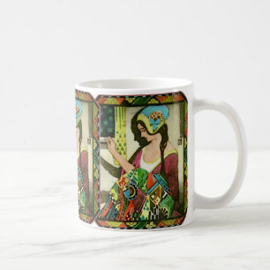 Mug Affiche de quilteur Art Nouveau – Femme de couture