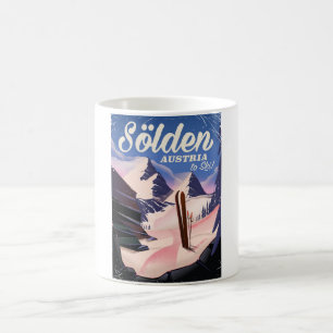 Mug Affiche de ski vintage Sölden Autriche
