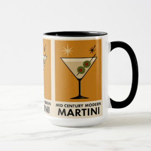 Mug Affiche de style milieu du siècle moderne Martini