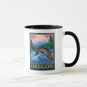 Mug Affiche de Vintage voyage de scène de pêche de