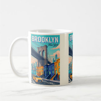Mug Affiche de voyage à Brooklyn New York