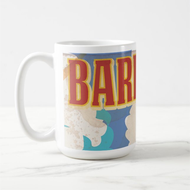 Mug Affiche de voyage à la Barbade (Gauche)