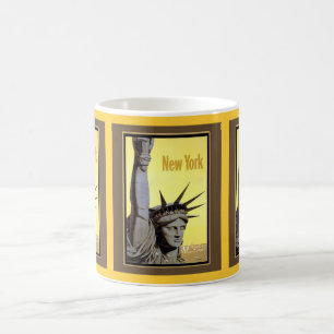 Mug affiche de voyage à new york statue de la liberté