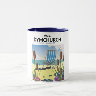 Mug Affiche de voyage au bord de la mer à Dymchurch Ke
