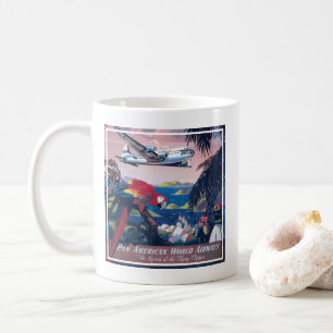 Mug Affiche De Voyage D'Avion De Mer Survolant Les Car