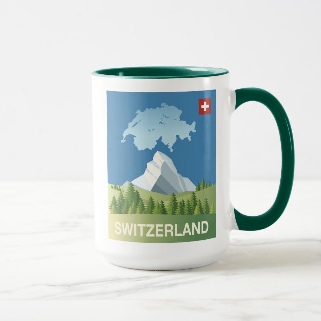 Mug Affiche de voyage de la Suisse (Droite)