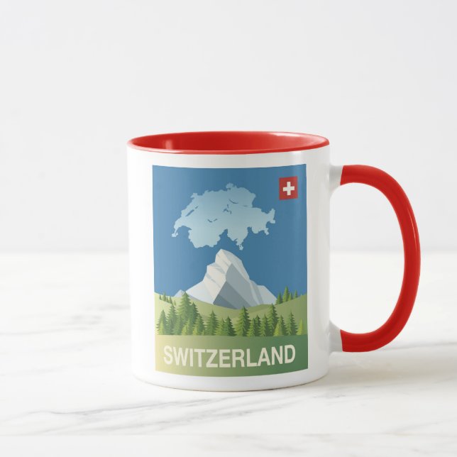 Mug Affiche de voyage de la Suisse (Droite)