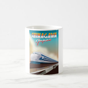 Mug Affiche de voyage de Shinagawa Japon.
