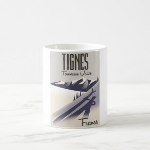 Mug Affiche de voyage de ski à Tignes, France