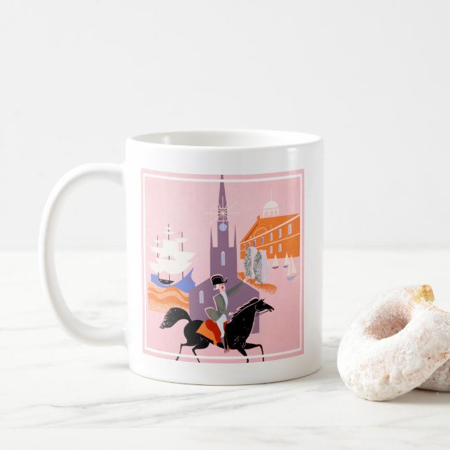Mug Affiche De Voyage Pour Allegheny Airlines À Boston (Avec donut)