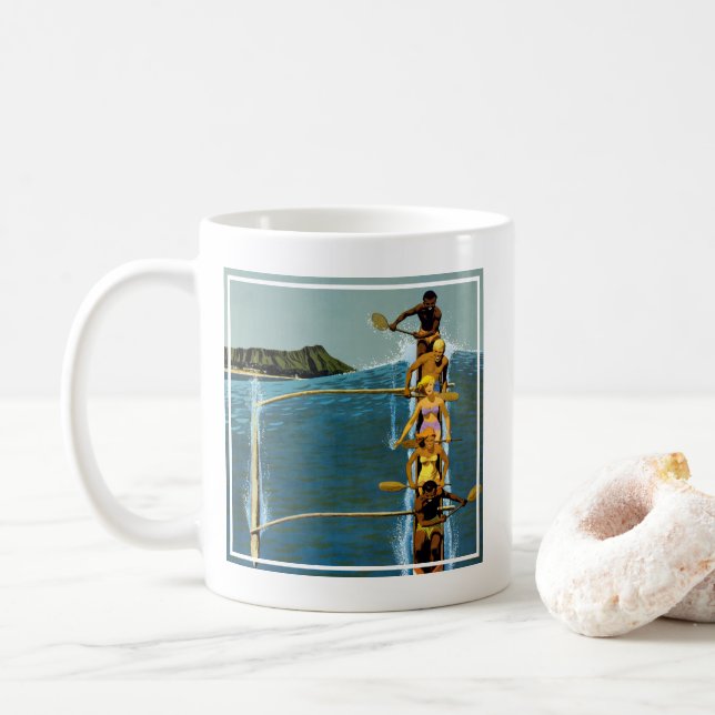 Mug Affiche De Voyage Pour United Air Lines Vers Hawai (Avec donut)