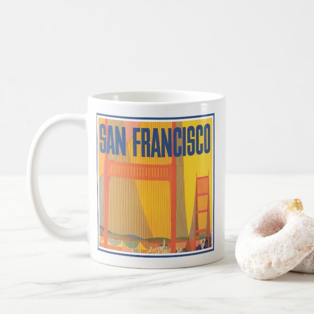 Mug Affiche De Voyage Pour Vol Twa À San Francisco (Avec donut)