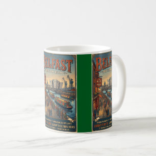 Mug Affiche de voyage rétro Belfast Irlande du Nord