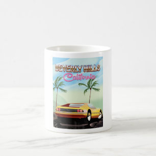 Mug Affiche de voyage rétro Beverly Hills Californie
