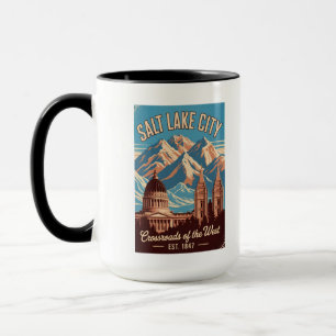 Mug Affiche de voyage rétro de Salt Lake City Utah