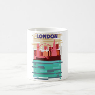 Mug Affiche de voyage sur la skyline de Londres.