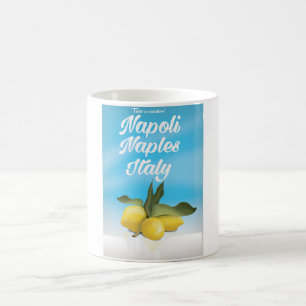 Mug Affiche de voyage vintage de citrons de Napoli, Na
