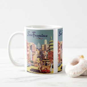 Mug Affiche de voyage vintage des voitures à câble de 