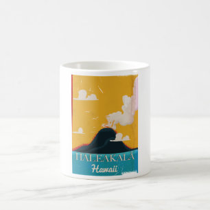 Mug Affiche de voyage vintage du volcan Haleakalā à Ha