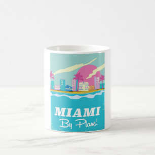 Mug Affiche de voyage vintage Miami années 80