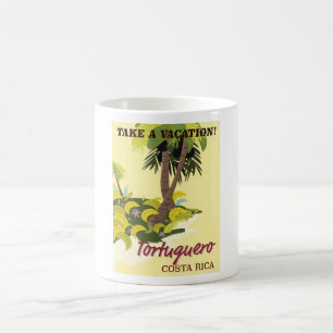 Mug Affiche de voyage vintage Tortuguero, Costa Rica