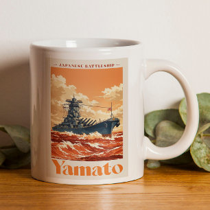 Mug Affiche maritime vintage du cuirassé japonais Yama