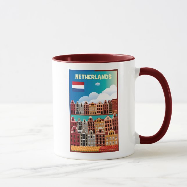Mug Affiche néerlandaise de voyage (Droite)