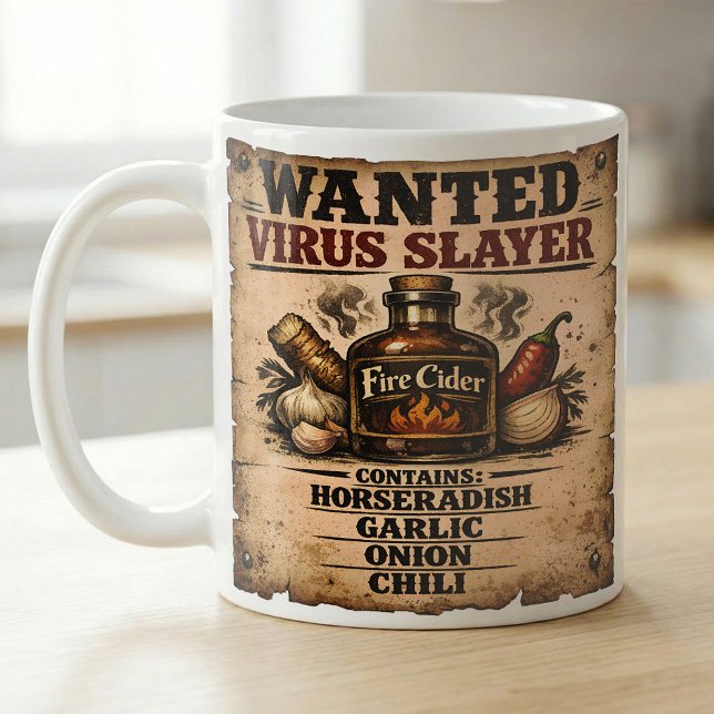 Mug Affiche recherchée Cidre de feu Tueur de virus Drô (Créateur téléchargé)
