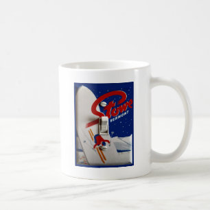 Mug Affiche vintage de ski,    Stowe, Vermont