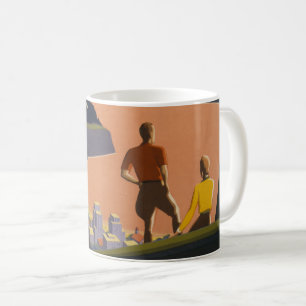 Mug Affiche Vintage voyage Vue Montagne