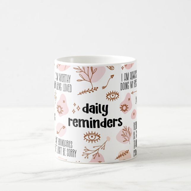 Mug Affirmation de rappels quotidiens (Centre)