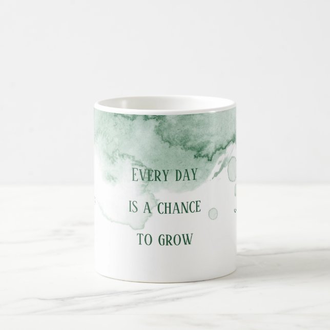 Mug Affirmation personnalisée Vert aquarelle (Centre)