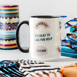 Mug Affirmations Abstraites modernes en formes arrondi