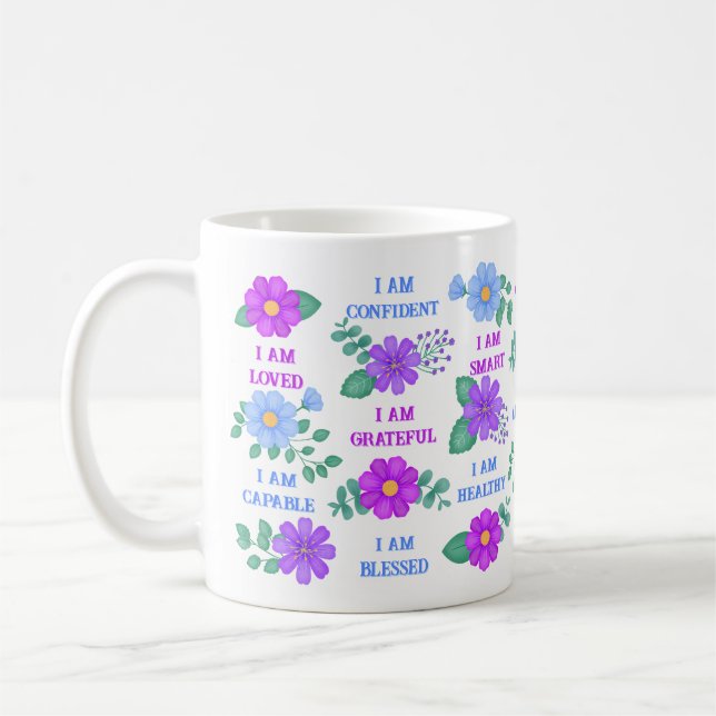 Mug Affirmations Créer Vos Propres Citations Florales  (Gauche)