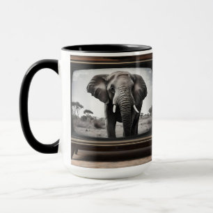 Mug African Elephant Sur La Télévision Analogique,