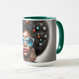 Mug Afro femme élégante et bizarre ambiance de vacance