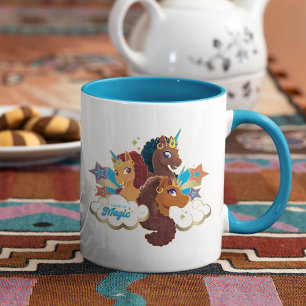 Mug Afro Unicorn "Fabriqué en magie" Trio Design