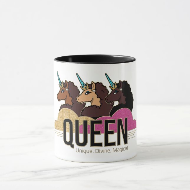 Mug Afro Unicorn Queen Trio Design (Centre)