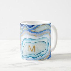 Mug Agate II de cobalt du monogramme