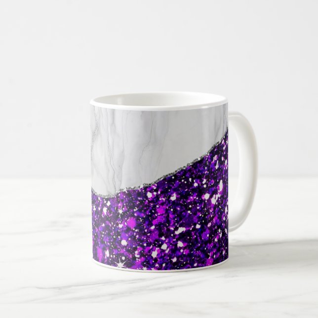 Mug Agate noir doré Marbre blanc (Devant droit)