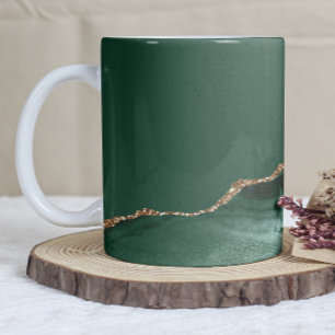 Mug Agate Vert Émeraude Paillettes d'Or