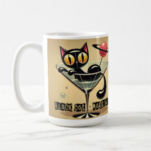 Mug Âge atomique Futuriste de l'espace Noir Cat Martin