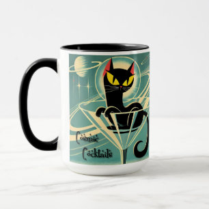 Mug Âge atomique Futuriste de l'espace Noir Cat Martin