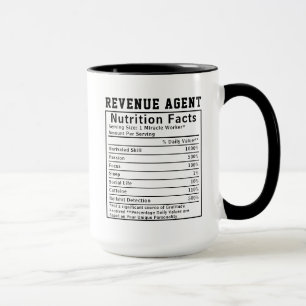 Mug Agent du revenu drôle Faits nutritionnels Personne