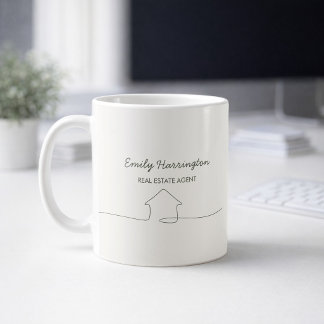Mug Agent Immobilier Vert Ligne Artistique