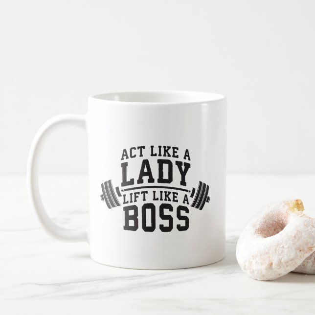 Mug Agis Comme Une Dame, Ascenseur Comme Un Patron, Fi (Avec donut)