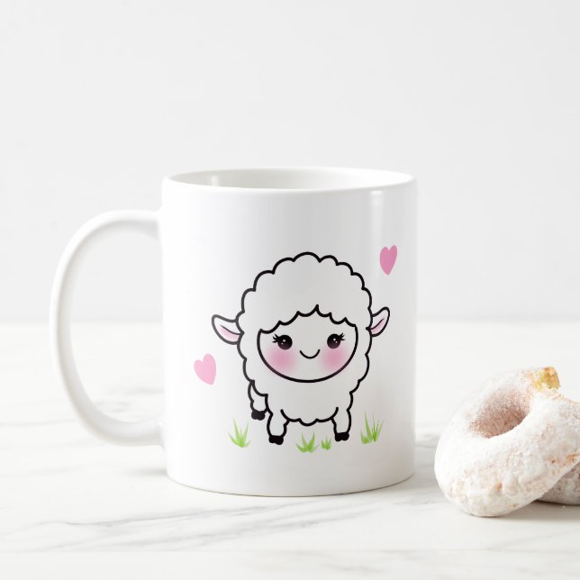 Mug Agneau animal de ferme mou (Avec donut)