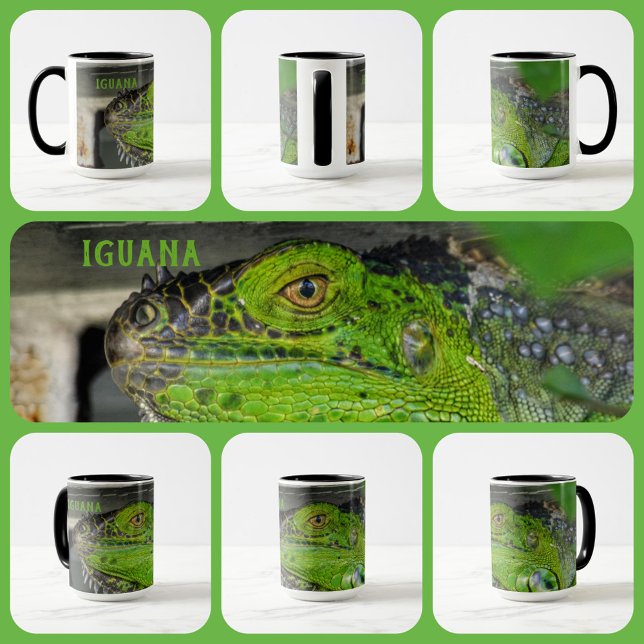 Mug Agrandissement Iguana Vert Photographie personnali (Créateur téléchargé)