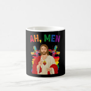 Mug Ah Men Funny LGBT Gay pride Jesus Christian