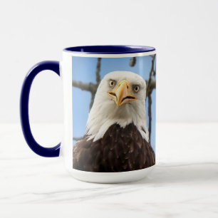 Mug Aigle américain à tête blanche visage faune drôle